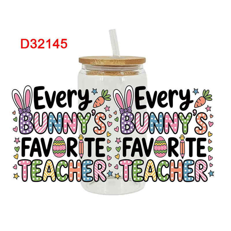 Wholesale Uv Transfer Sticker Glass Cup Crystal 16oz Cup UV DTF Wraps