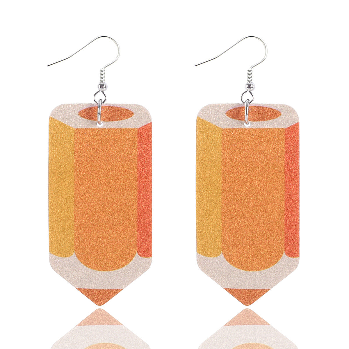 Wholesale Teacher's Day Apple Pencil Water Drop Leather Earrings