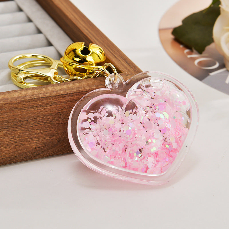 Wholesale Acrylic Luminous Bubble Bead Heart Keychain