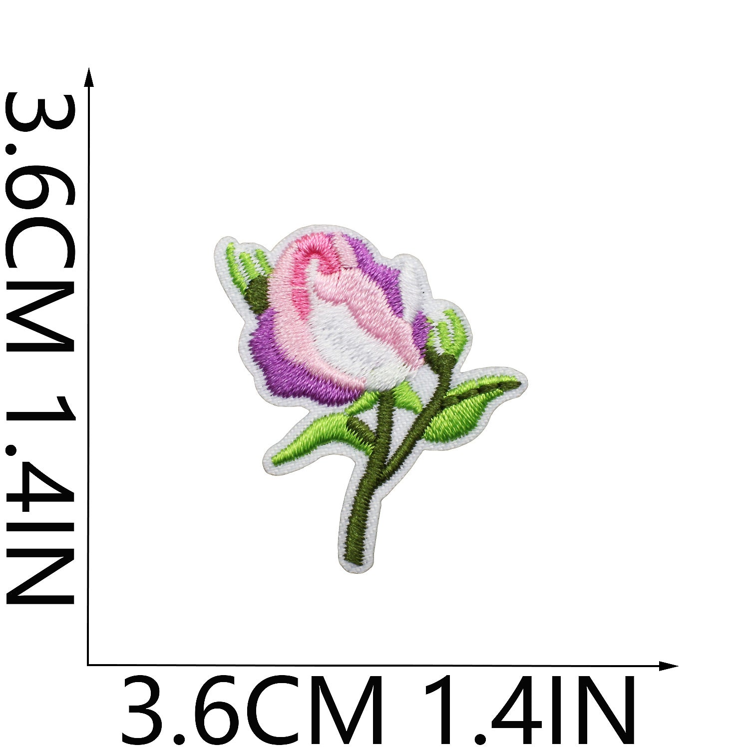 Wholesale Tulip Floral Embroidered Patch Iron On Peony Applique DIY Clothing Bag Decorative Craft Supply