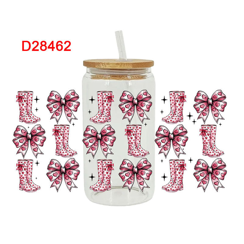 Wholesale Pink calf 16oz Cup UV DTF Wraps