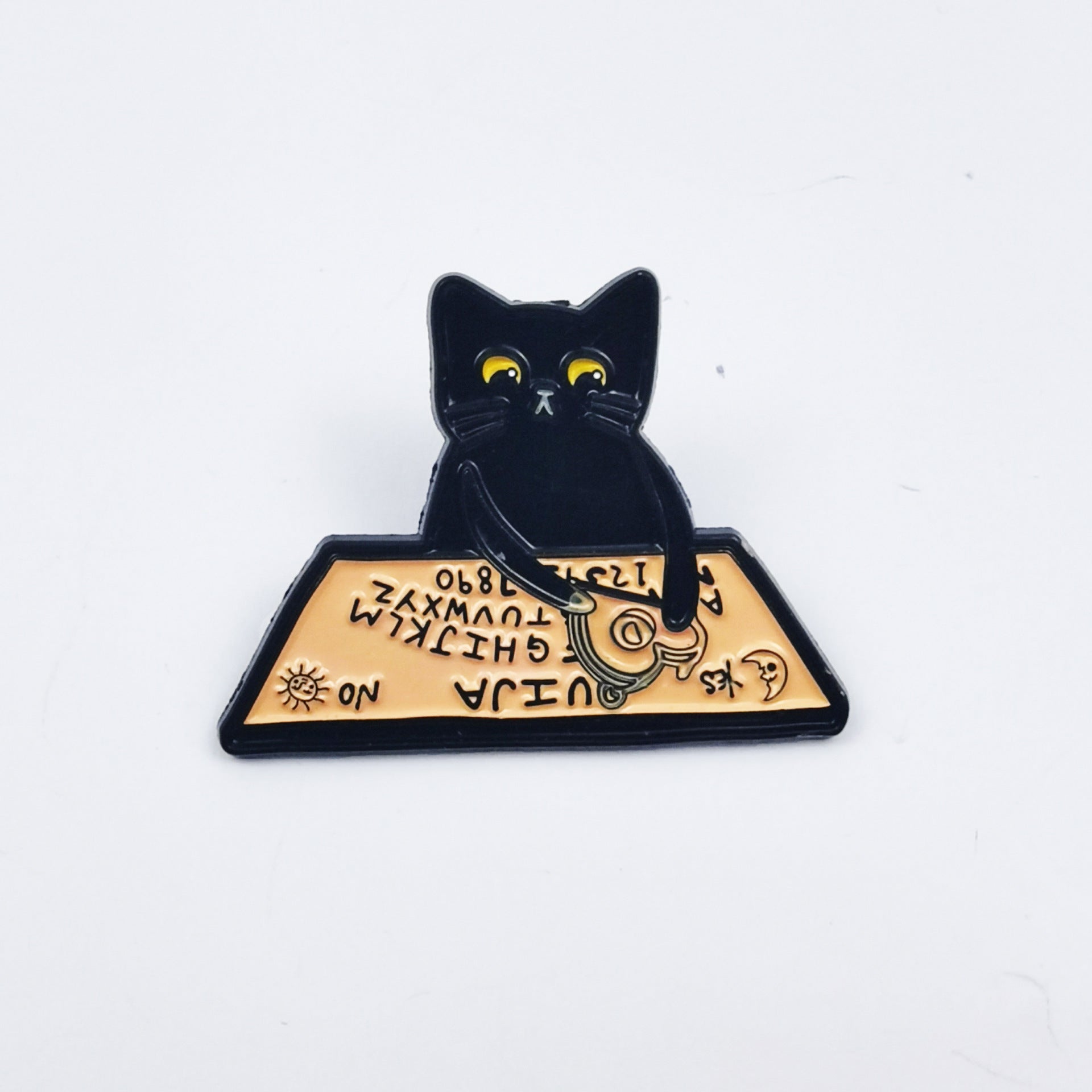 Wholesale Cute black cat cartoon English letter alloy badge brooch