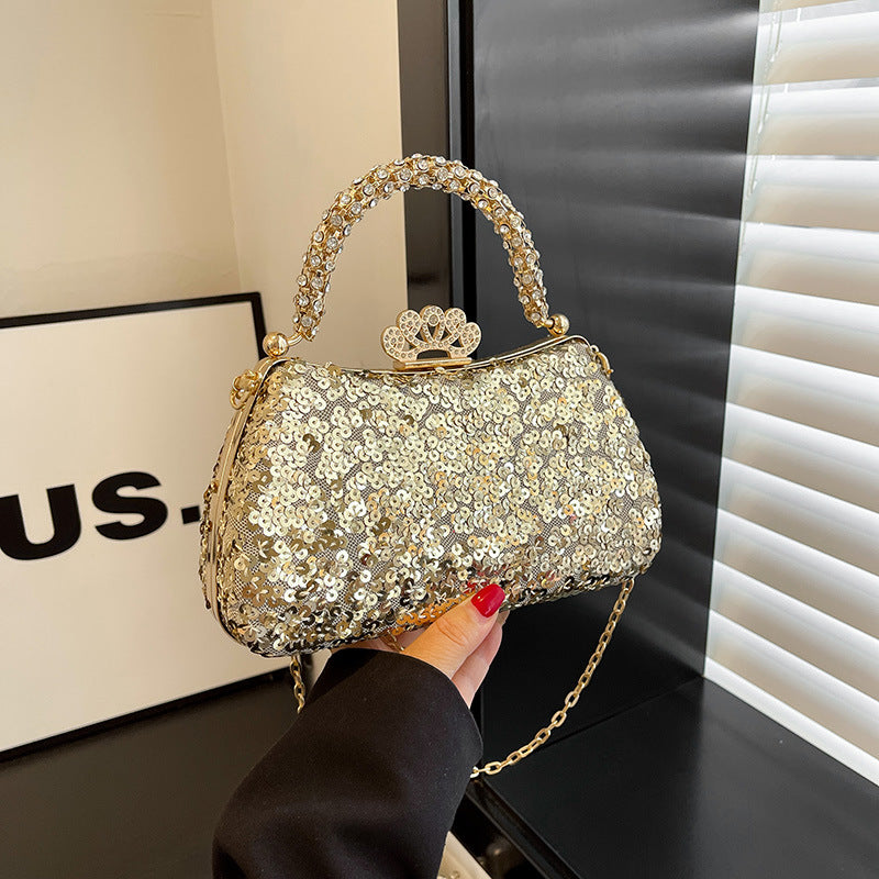 Wholesale pu leather sequined handbag