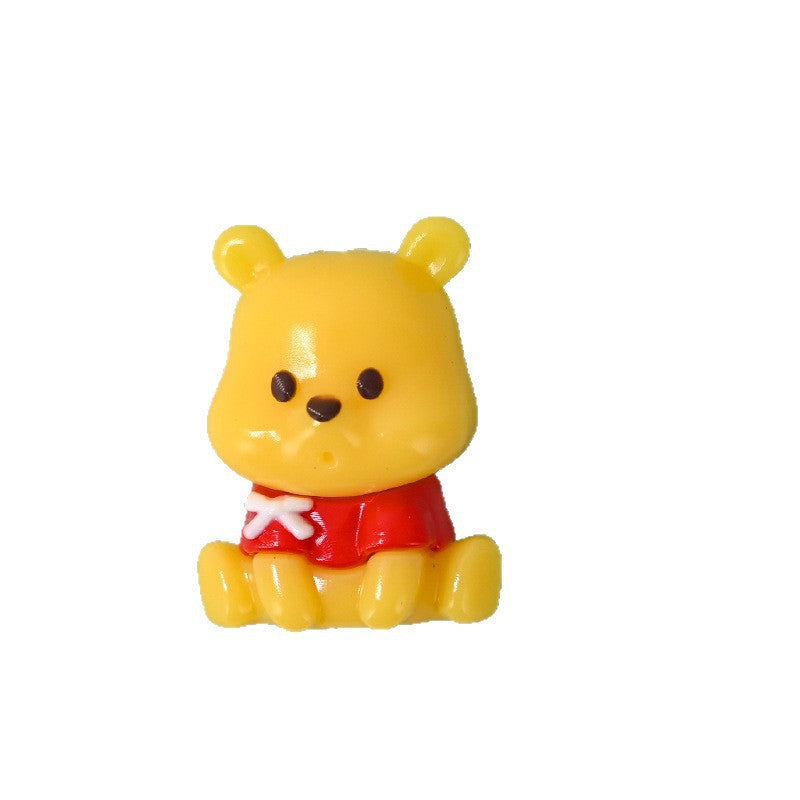 Wholesale 5pcs/pack Rubber Beads Bear Straight Hole Loose Beads Cartoon Beads OLY Exclusive