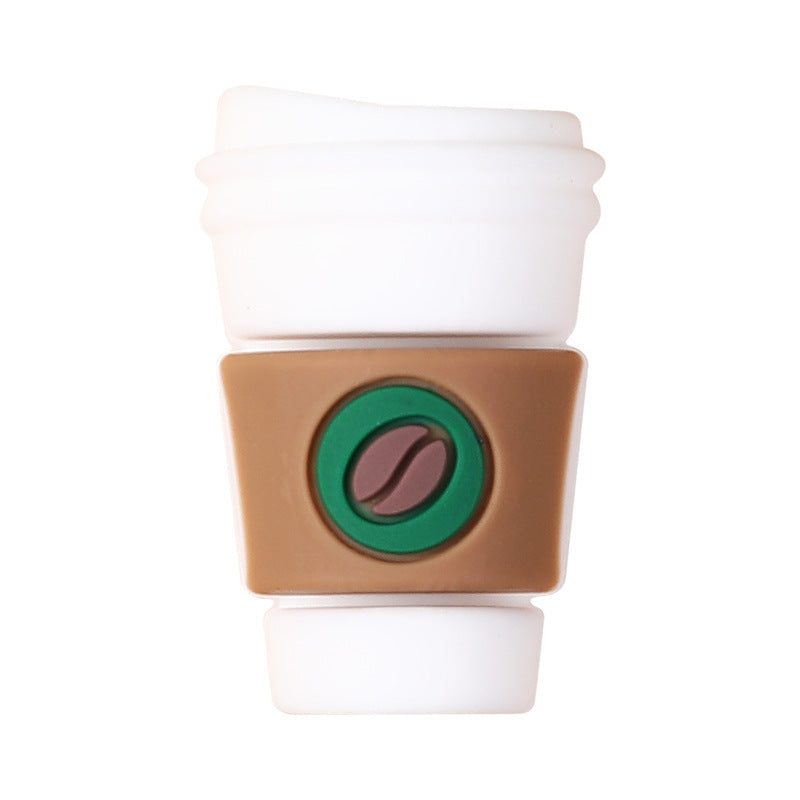 Wholesale 20pcs   Coffee series silicone beads  3D Focal Beads