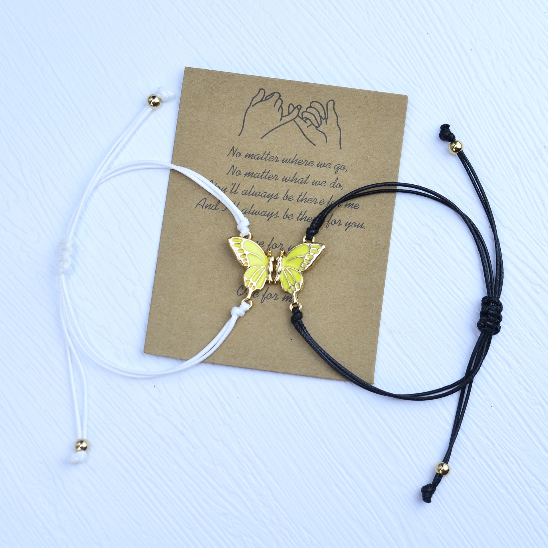 Wholesale Colorful butterfly hand woven adjustable bracelet