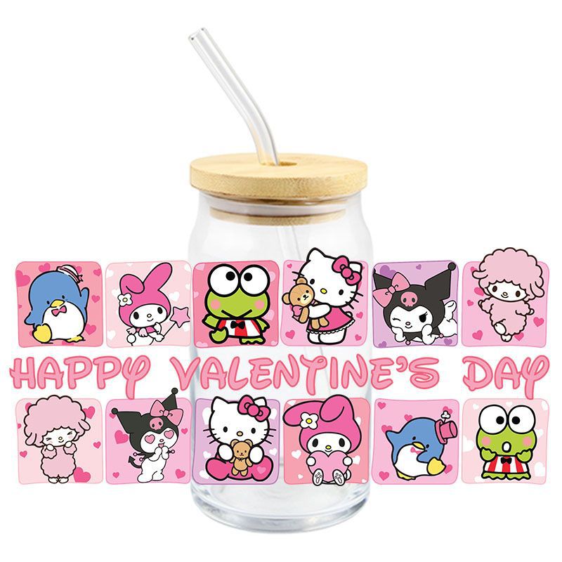 Wholesale 5pcs Cartoon Valentine' s Day  16oz Cup UV DTF Wraps OLY Exclusive