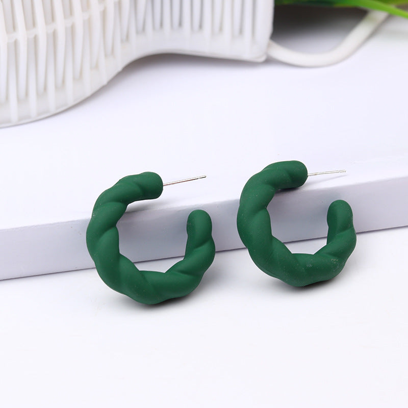 Wholesale Candy Color Twist Wreath Spray Painted Acrylic Earrings