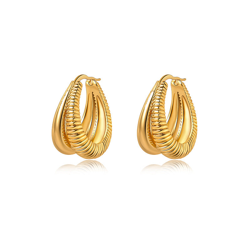 Wholesale Gold-plated spiral twill cool minimalist fashion Earrings