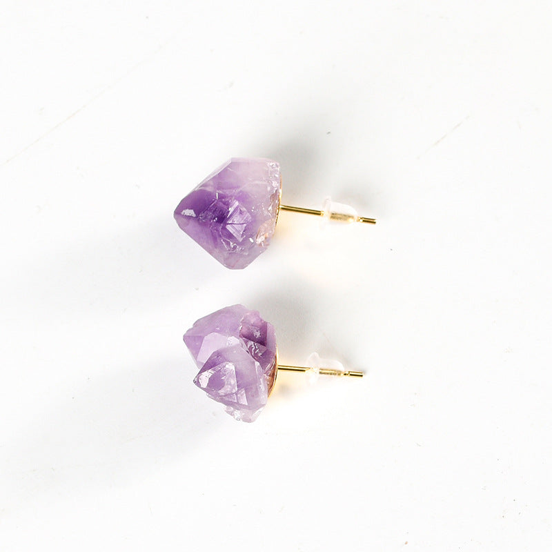 Wholesale Natural Amethyst Earrings Stud Bohemian  Earrings