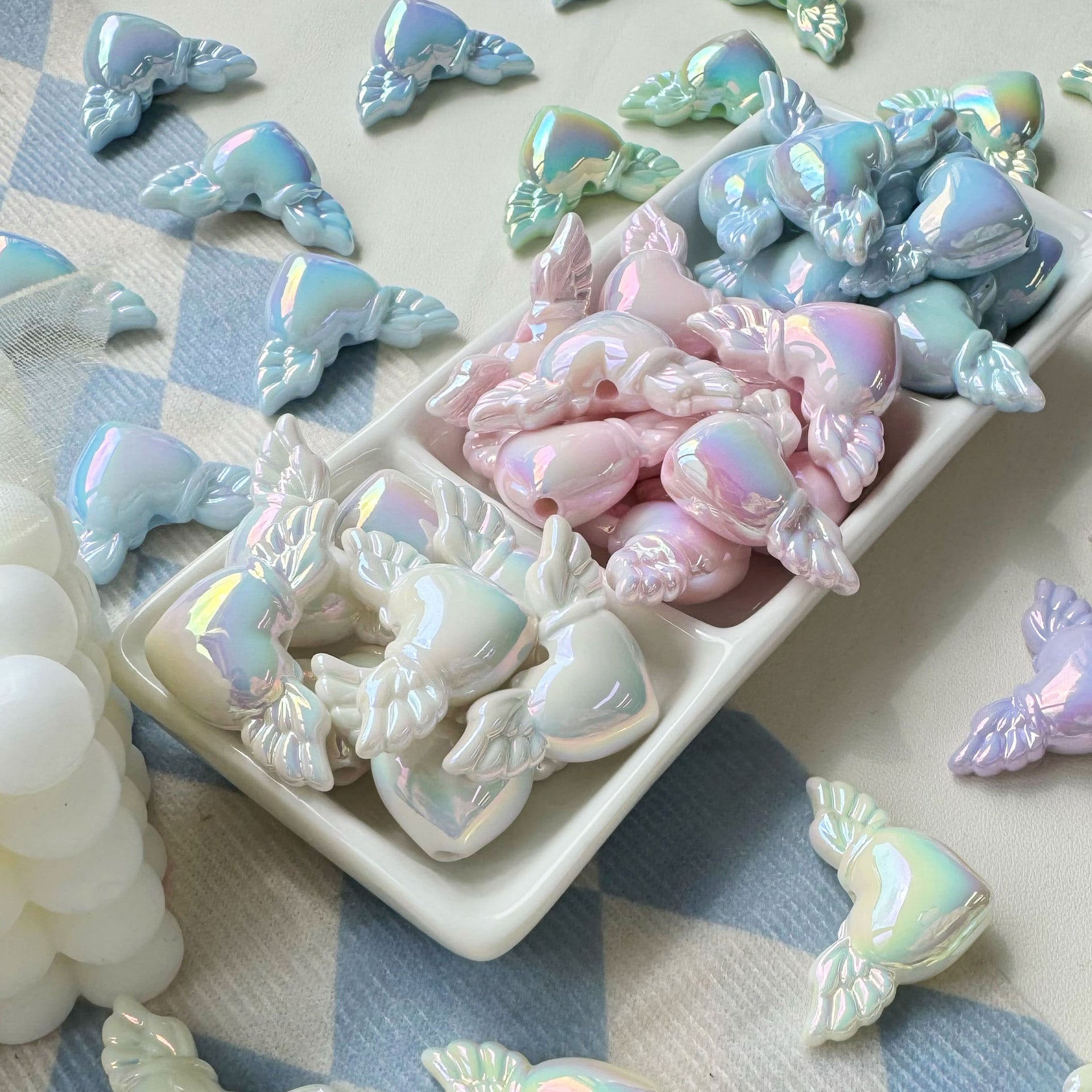Wholesale 10pcs Colorful Angel Love Acrylic Beads