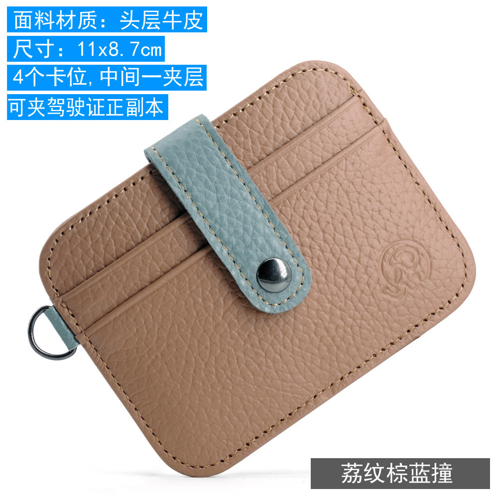 Wholesale First layer cowhide ID card holder men' s wallet