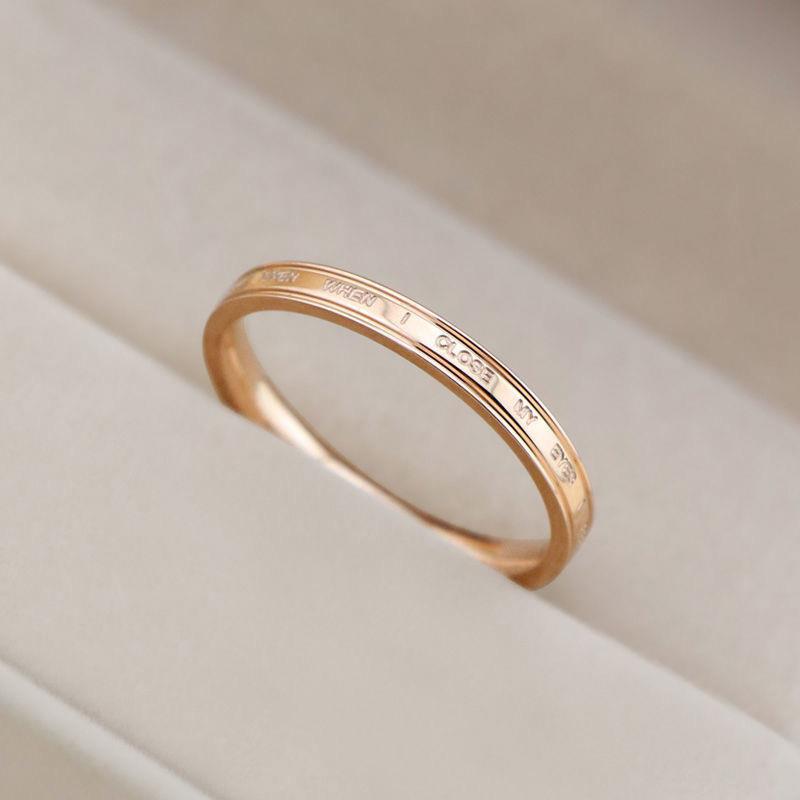 Wholesale Golden English letter Titanium Steel Rings
