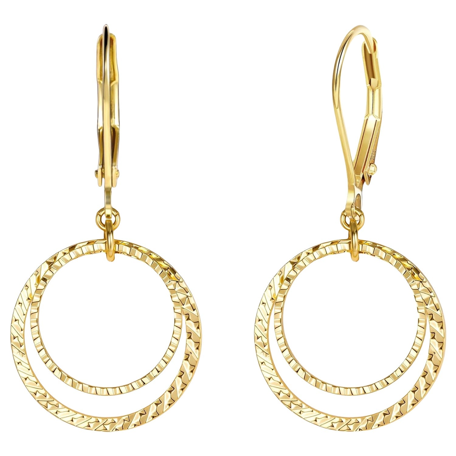 Wholesale Exaggerated Round Hammer Pattern Geometric Hoop Earrings
