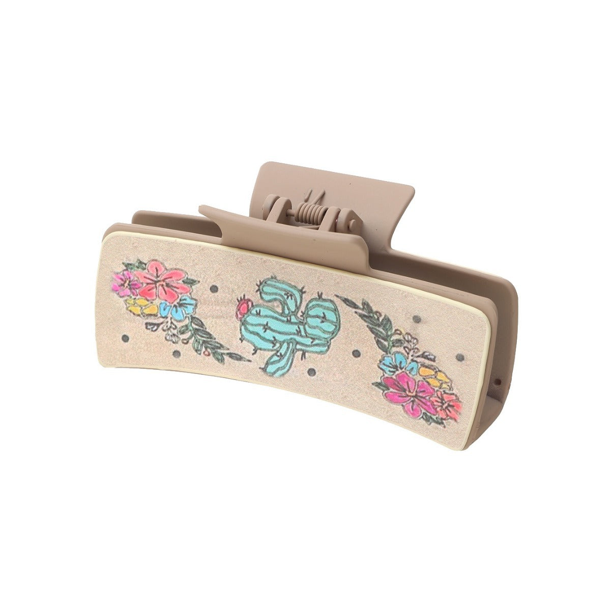 Wholesale Western Style MAMA Bull Cactus Leather Hair Clip Shark Clip Combination