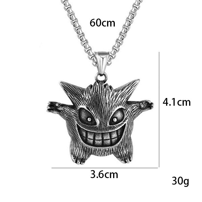 Wholesale Trendy Devil Monster Pendant Hip Hop Men S Stainless Steel Necklace Jewelry Accessory