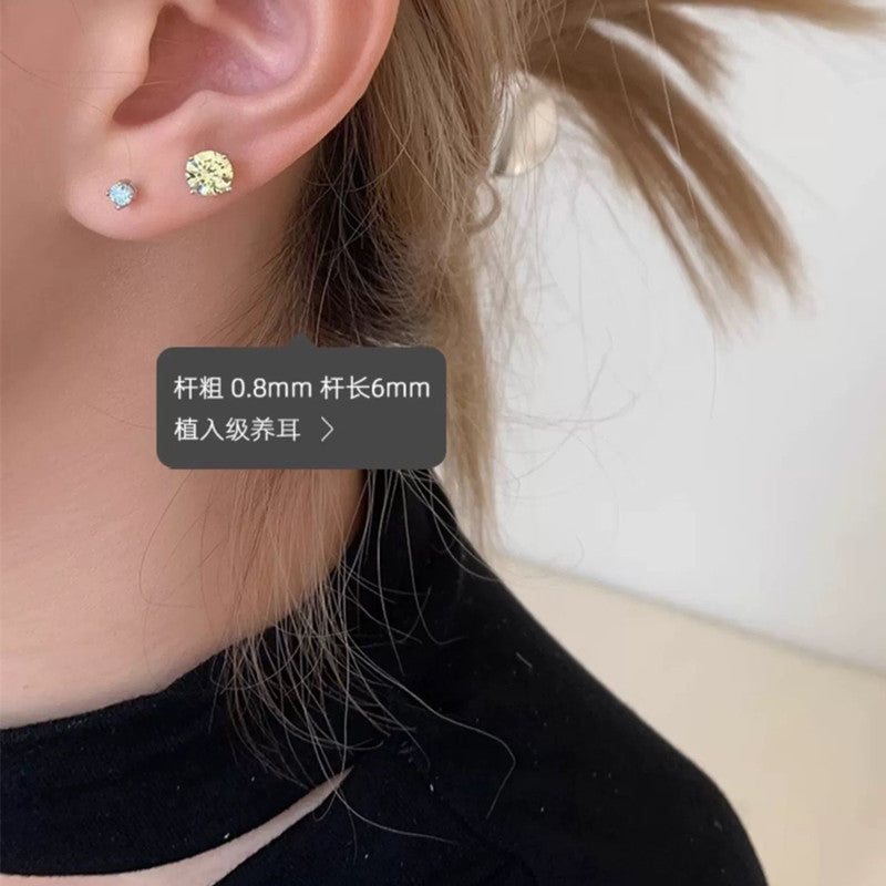 Wholesale Flash Series Huazi claw-set zircon ear bone stud earrings