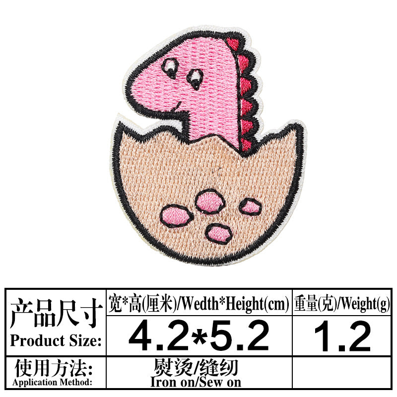 Wholesale Cartoon Dinosaur Embroidered Patch Twill Applique Decorative Sewing Accessory For Clothing Towel Gift