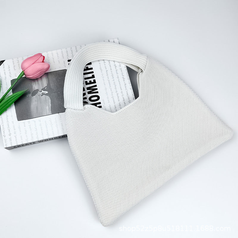 Wholesale Small solid color diamond woven bag, waffle texture knitted bag, checkerboard shoulder bag