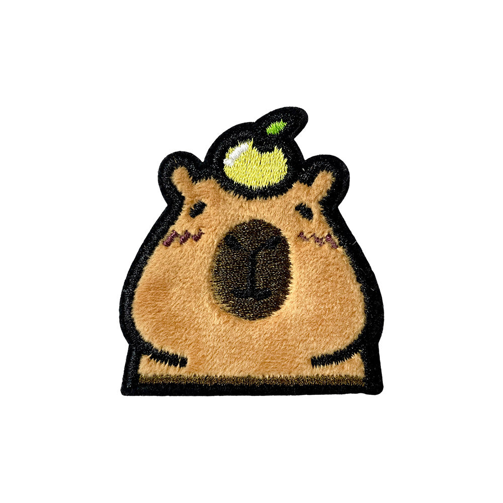 Wholesale Towel Embroidery DIY Patch Capybara Cartoon Embroidered Badge For Coat Decoration