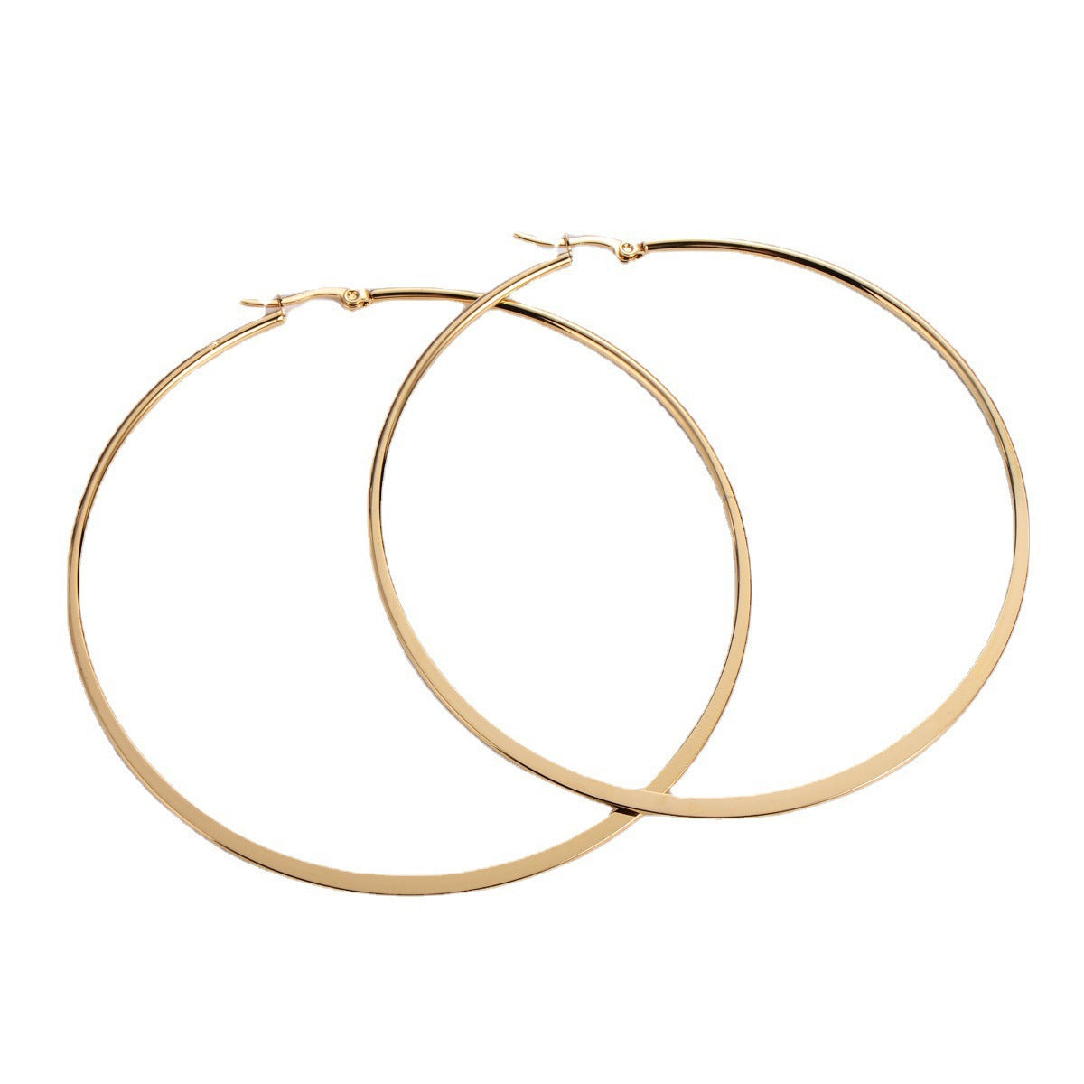 Wholesale Stainless steel large hoop earrings simple ring earrings