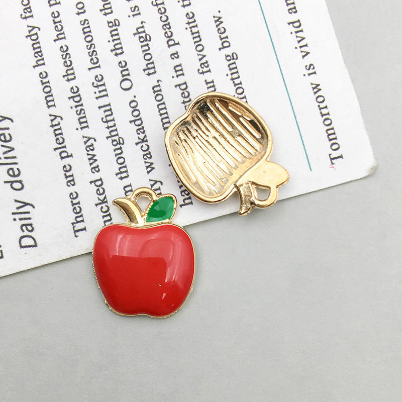 Wholesale 1 New Oil Dripping Alloy Colorful Simulation Apple Cherry DIY Pendant