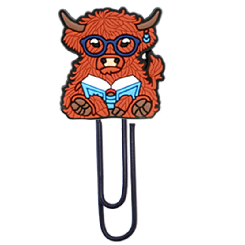 Wholesale  Random 50pcs/pack   Highland Cattle Yak Paper Clip Bookmark