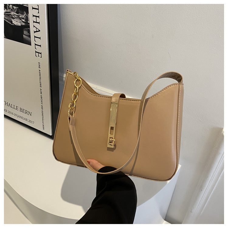 Wholesale Casual Simple Retro Fashion Lock Shoulder Underarm Bag