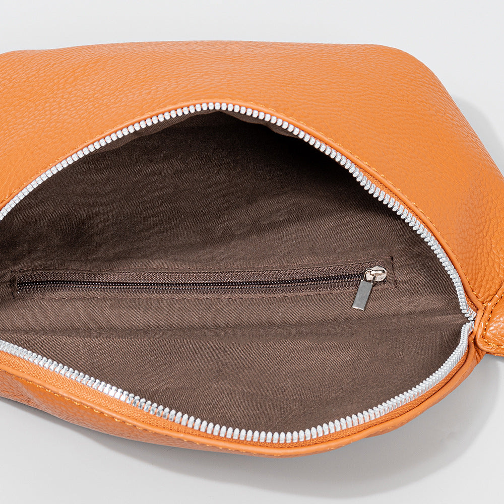 Wholesale Pu Leather Large Capacity Cross-body Pleated Waist Bag