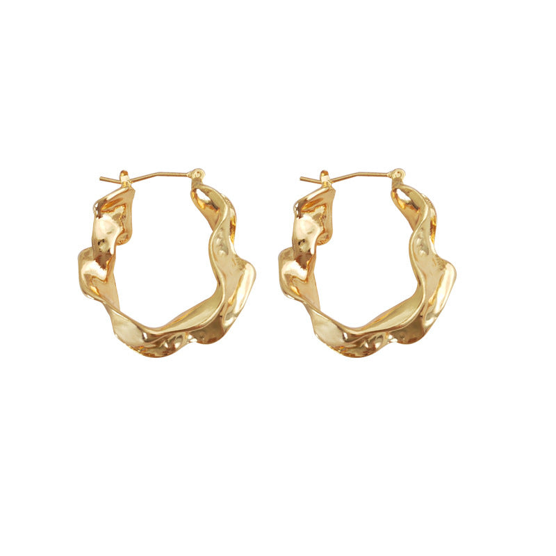 Wholesale Irregular metallic earrings, temperamental cold style earrings