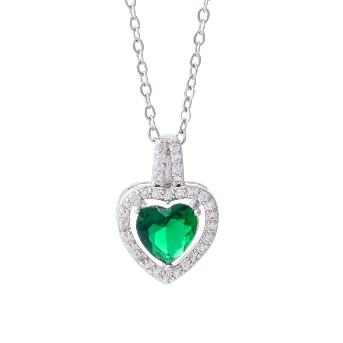 Wholesale suit inlaid zircon cross-border love necklace women' s peach heart jewelry