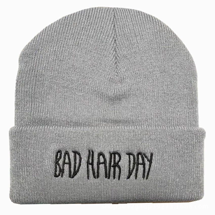 Wholesale Letter Embroidery Fruit Color Sports Pullover Autumn and Winter Knitted Wool Hat