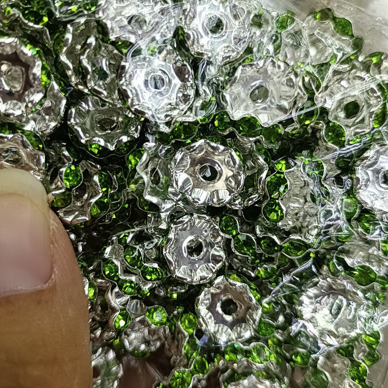 Wholesale 200pcs 12mm Colored Diamond Spacer Round Spacer Beads DIY Handmade Colored Diamond Beads