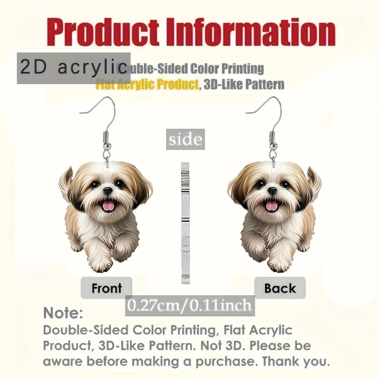 Wholesale Cartoon Pet Valentine' s Day Acrylic Earrings
