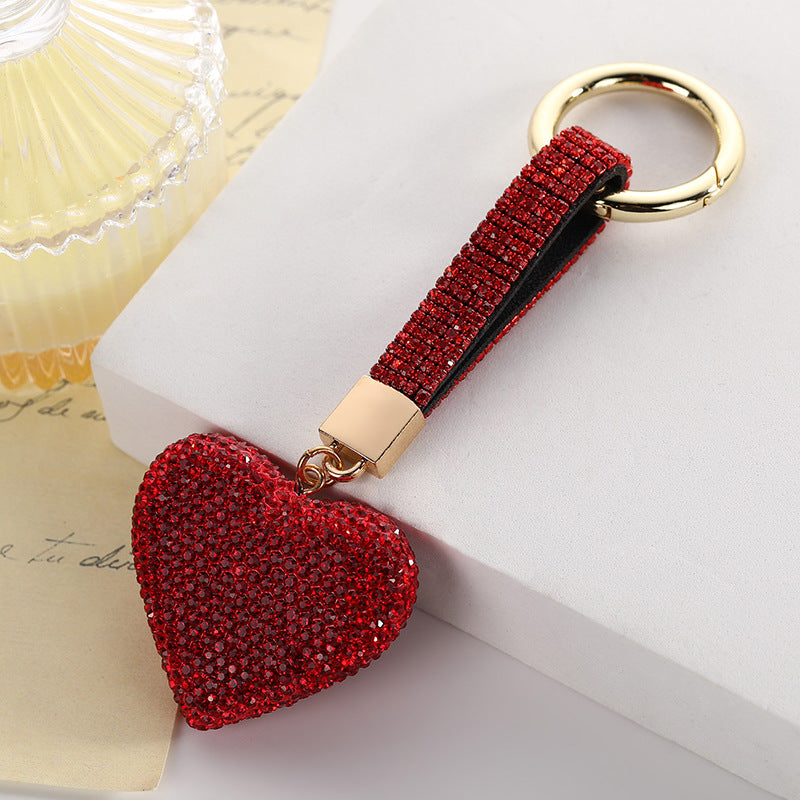 Wholesale Diamond-encrusted Clay Love Car Keychain
