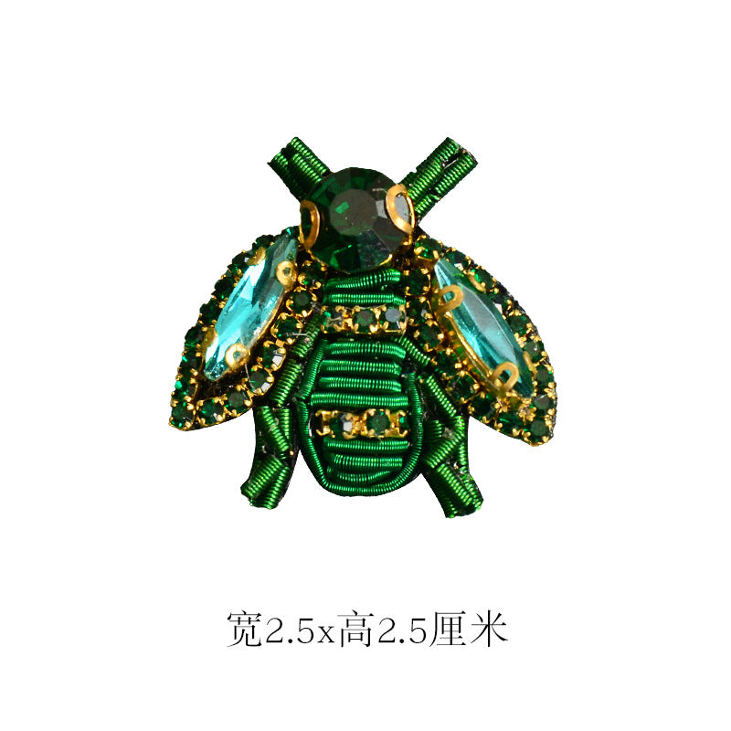 Wholesale DIY Handmade Beaded Cloth Stickers Rhinestones Little Bee Hat Clothes Decoration