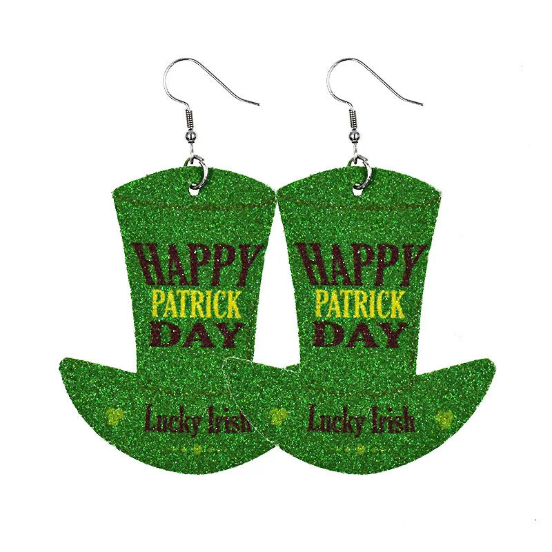Wholesale St Patrick's Day Acrylic Carnival Pendant Earrings