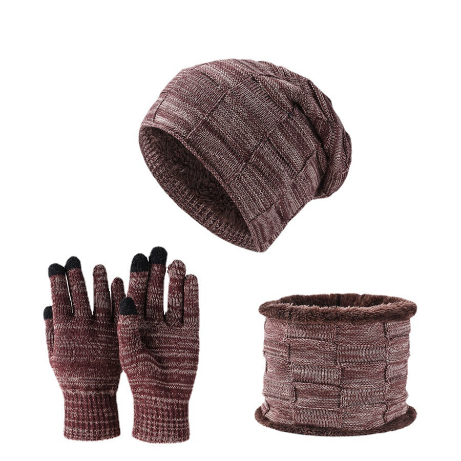 Wholesale Velvet Thickened Hat Scarf and Gloves Set
