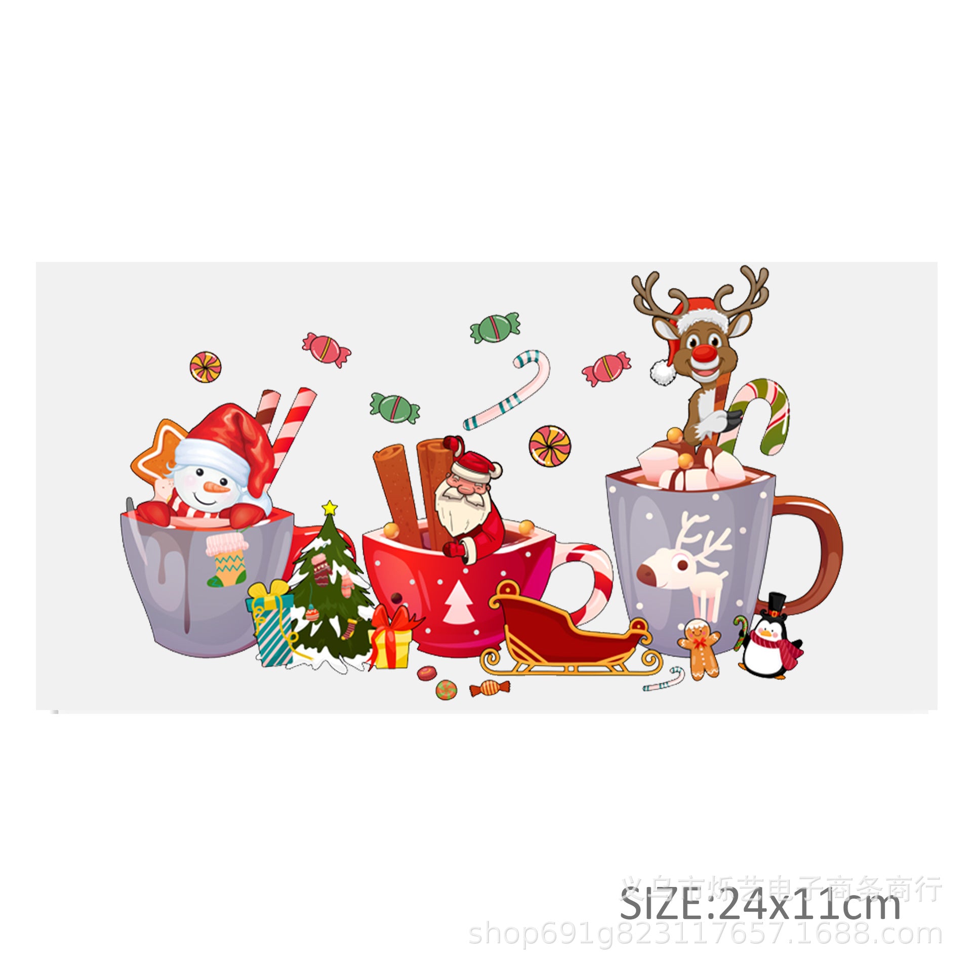 Wholesale Christmas  Snowman Drink  16oz Cup UV DTF Wraps