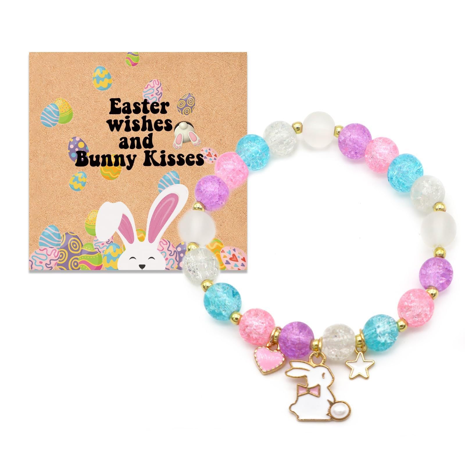 Wholesale Easter Blooming Bead Pink Love Rabbit Bracelet
