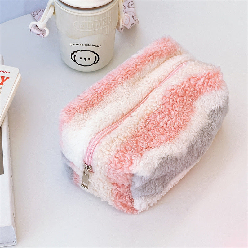 Wholesale Gradient Color Plush Pencil Case