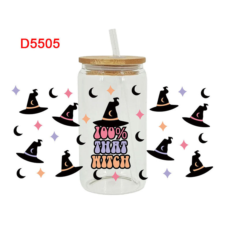 Wholesale Ghostly Witch Halloween 16oz Cup UV DTF Wraps