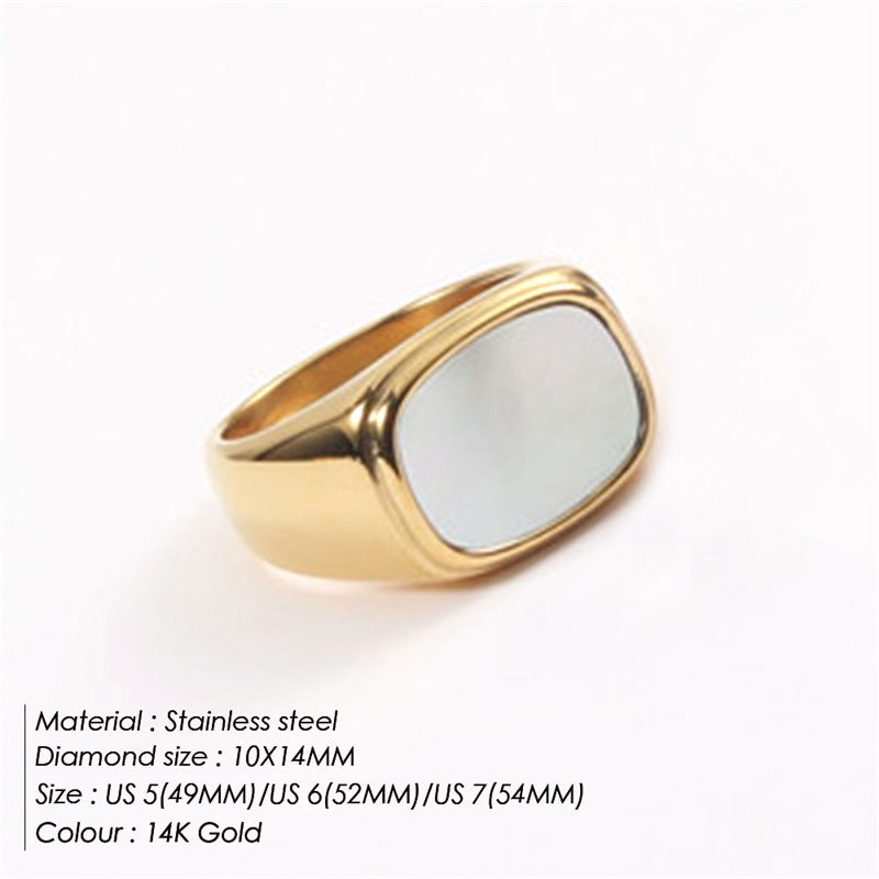 Wholesale retro Hong Kong style stainless steel gold-plated non-fading men's titanium steel ring
