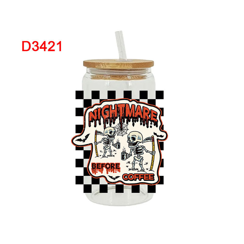 Wholesale Pumpkin Halloween  16oz Cup UV DTF Wraps