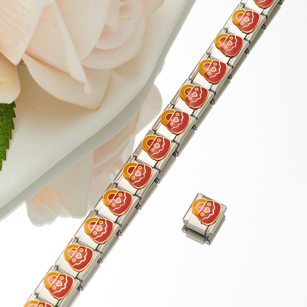 Wholesale Best-selling Module Bracelet Titanium Steel Oil Matching Stitching diy Unisex Bracelet