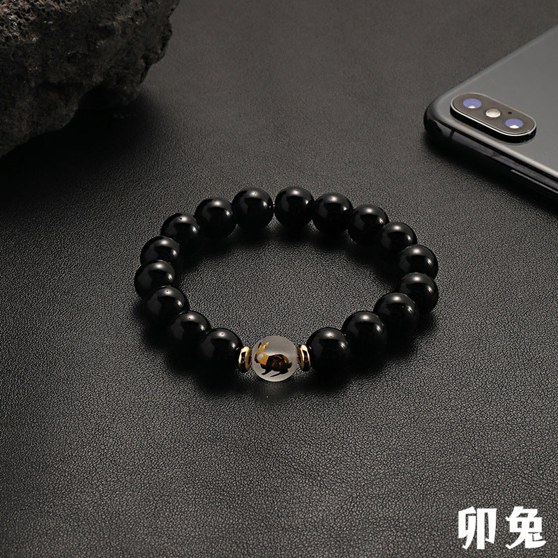 Wholesale Zodiac Black Beaded Bracelet