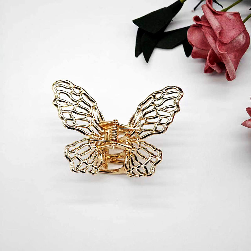 Wholesale Sweet Butterfly Clip Korean Korean-style Head Half-tied Hairpin Valentine's Day Cross-border Hollow Shark Clip Bangs Clip