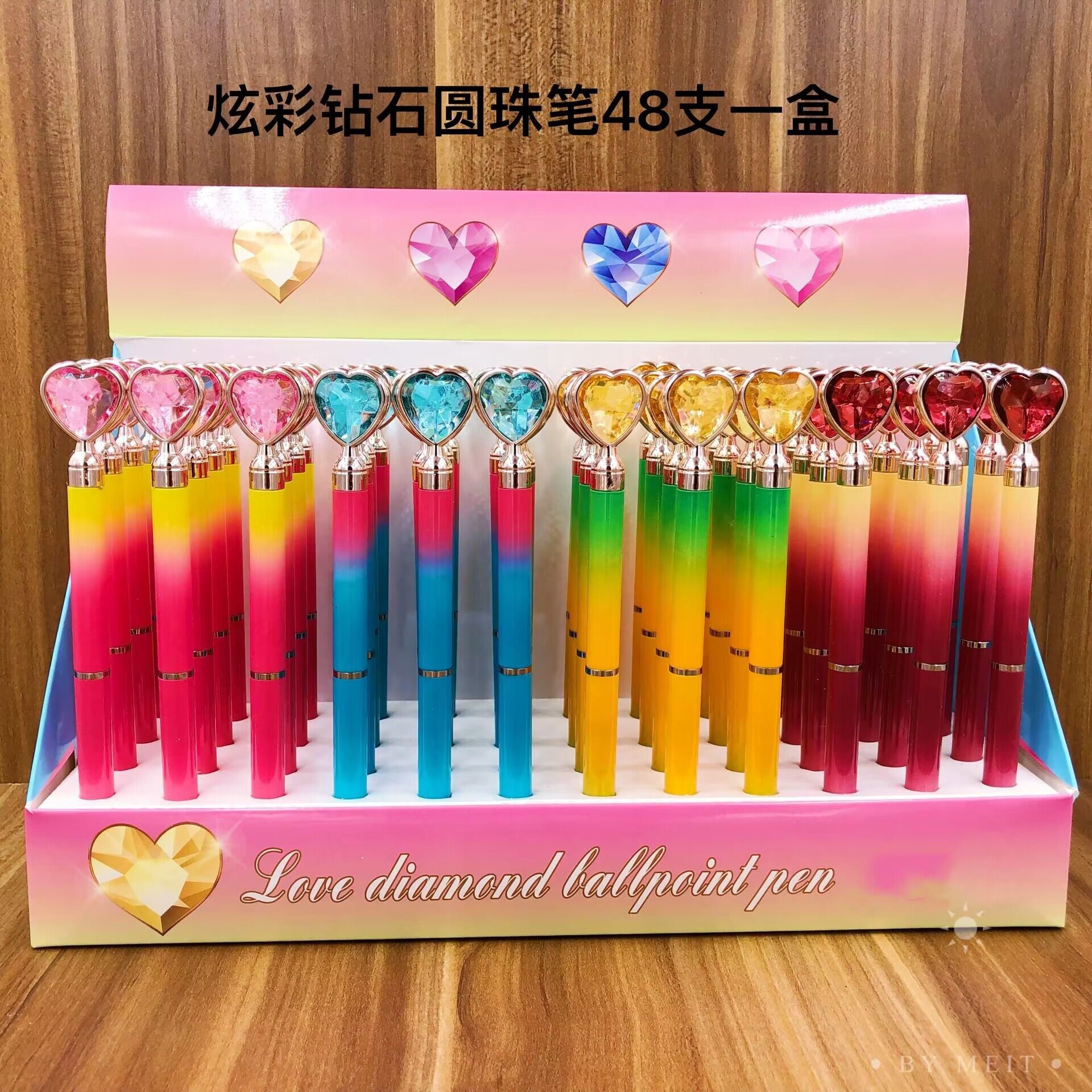 Wholesale 48pcs Cartoon Christmas Crystal Diamond Revolving Ballpoint Pen