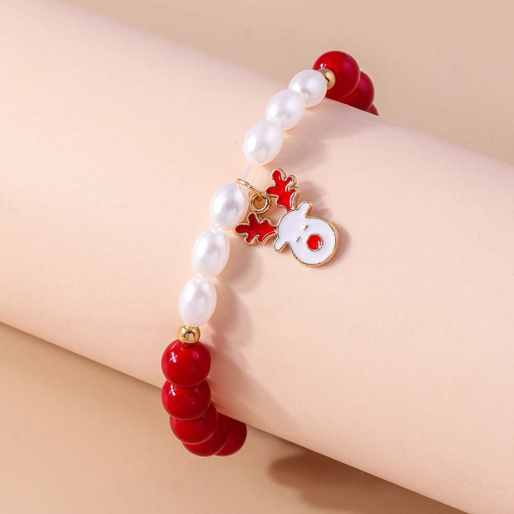 Wholesale Christmas Santa Claus Elk Beaded Bracelet