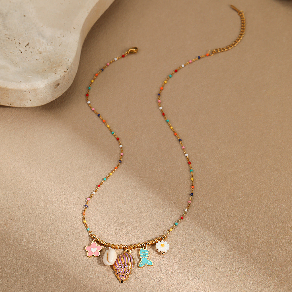 Holiday Style Ceramic Pendant Bracelet Necklace